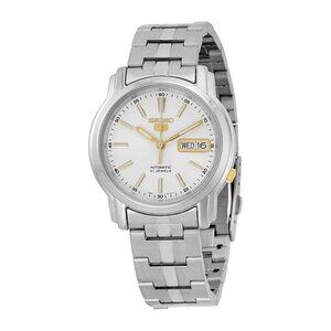 NWT Authentic Seiko 5 Automatic Silver Dial Stainless Steel Men's Watch